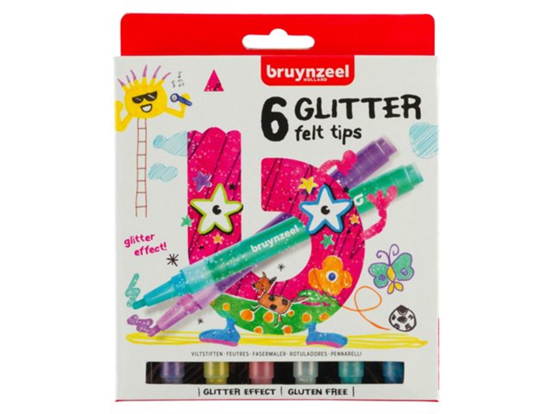 Bruynzeel 6 feutres pailletés
