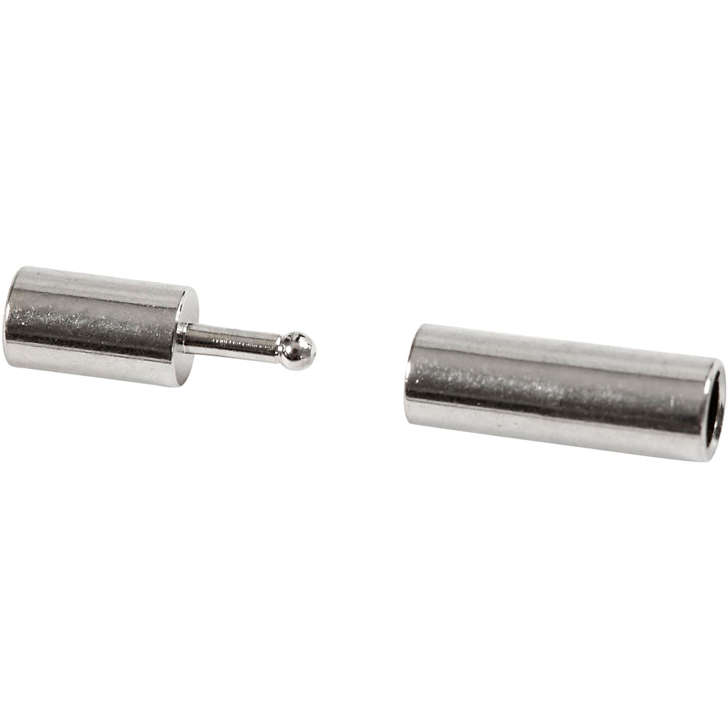 Fermeture magnétique Creativ Company, taille 3x14 mm, diamètre du trou 2 mm, argenté, 40 pièces 1 boîte