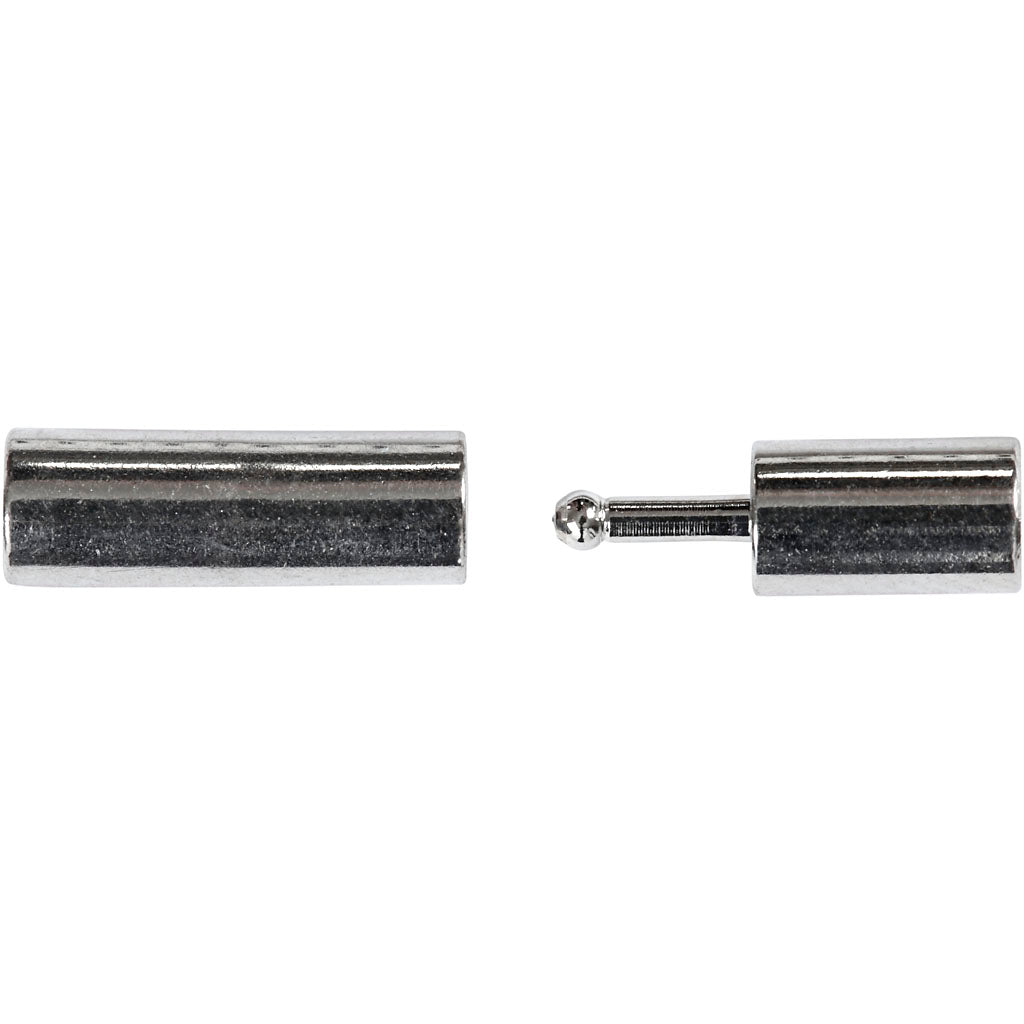 Fermeture magnétique Creativ Company, taille 3x14 mm, diamètre du trou 2 mm, argenté, 40 pièces 1 boîte