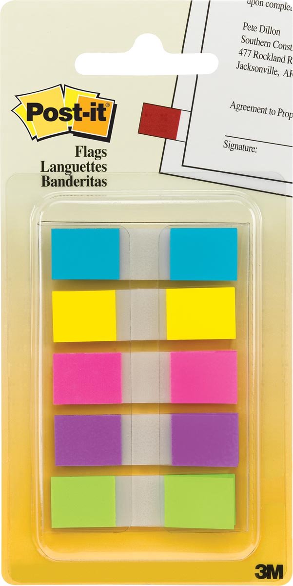 Onglets Post-it 6835 11,9x43,1mm 3+2 assortis