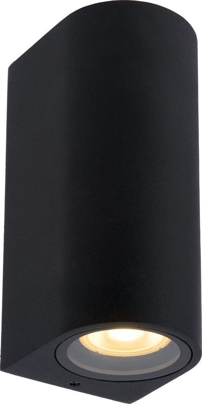 Lucide zaro - spot mural intérieur extérieur - 2xgu10 - ip44 - noir