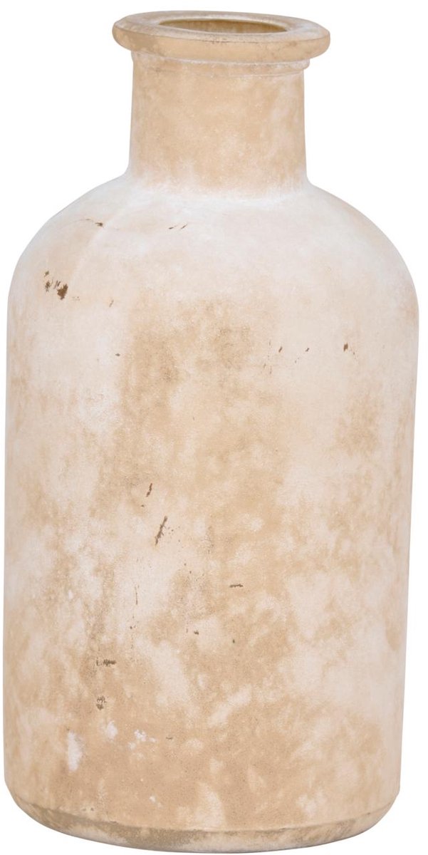 Vase décoratif Arti casa - vase beige pour la décoration intérieure - vase moderne pour fleurs et accessoires - ø6,5 x 13 cm - beige et blanc