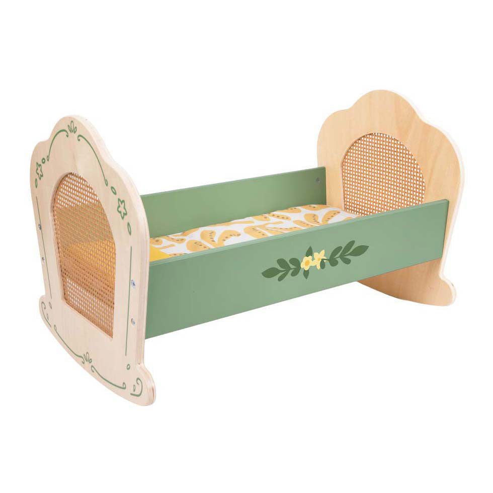 Berceau de poupée en bois vintage du monde classique