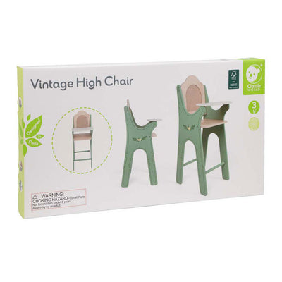 Chaise bébé en bois vintage du monde classique