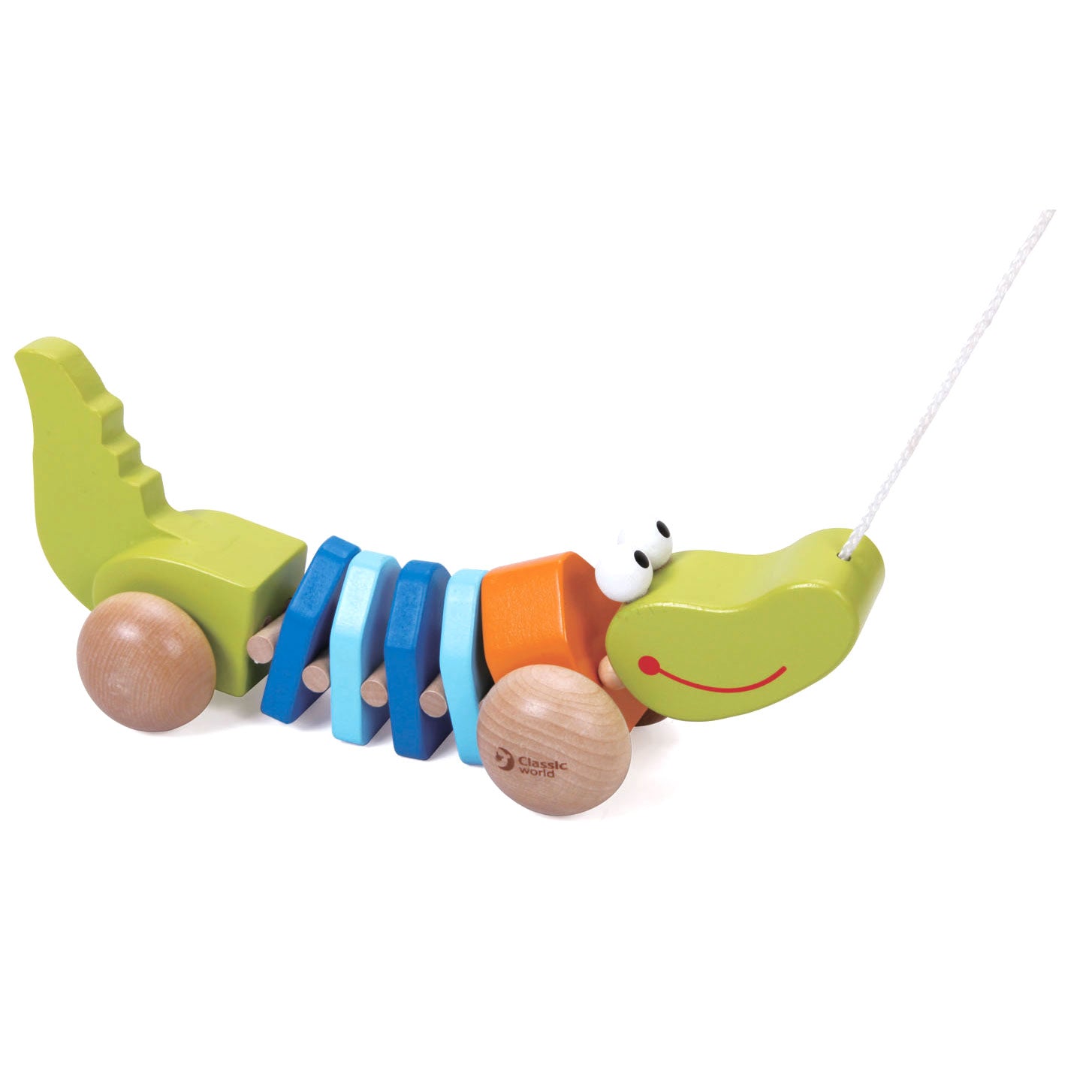 Crocodile mondial du monde classique en bois en bois