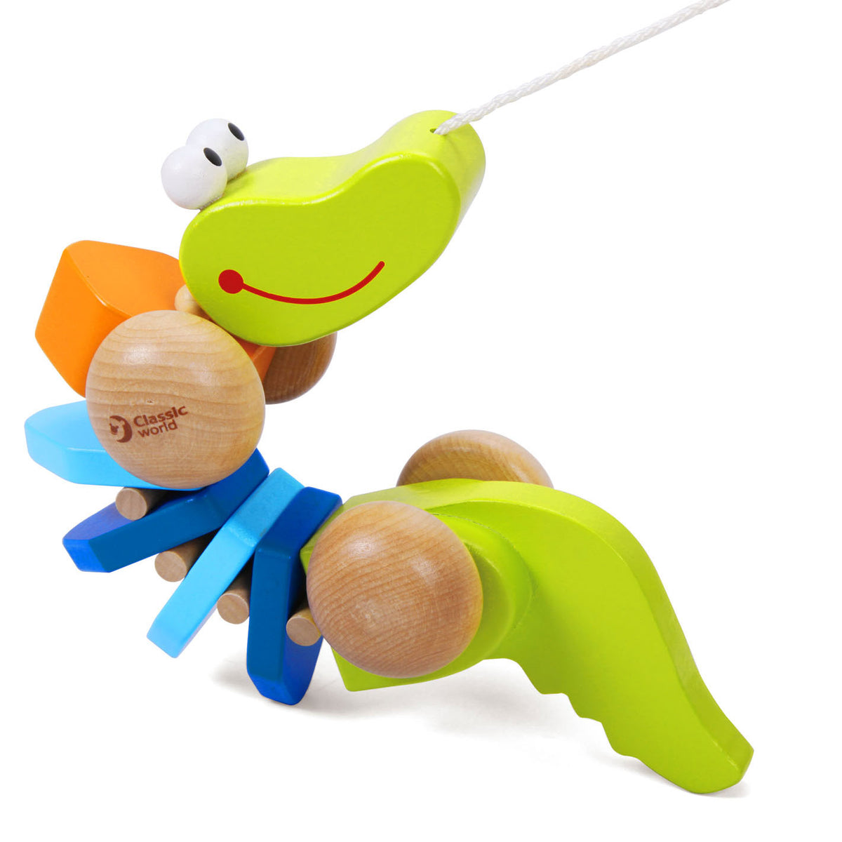 Crocodile mondial du monde classique en bois en bois