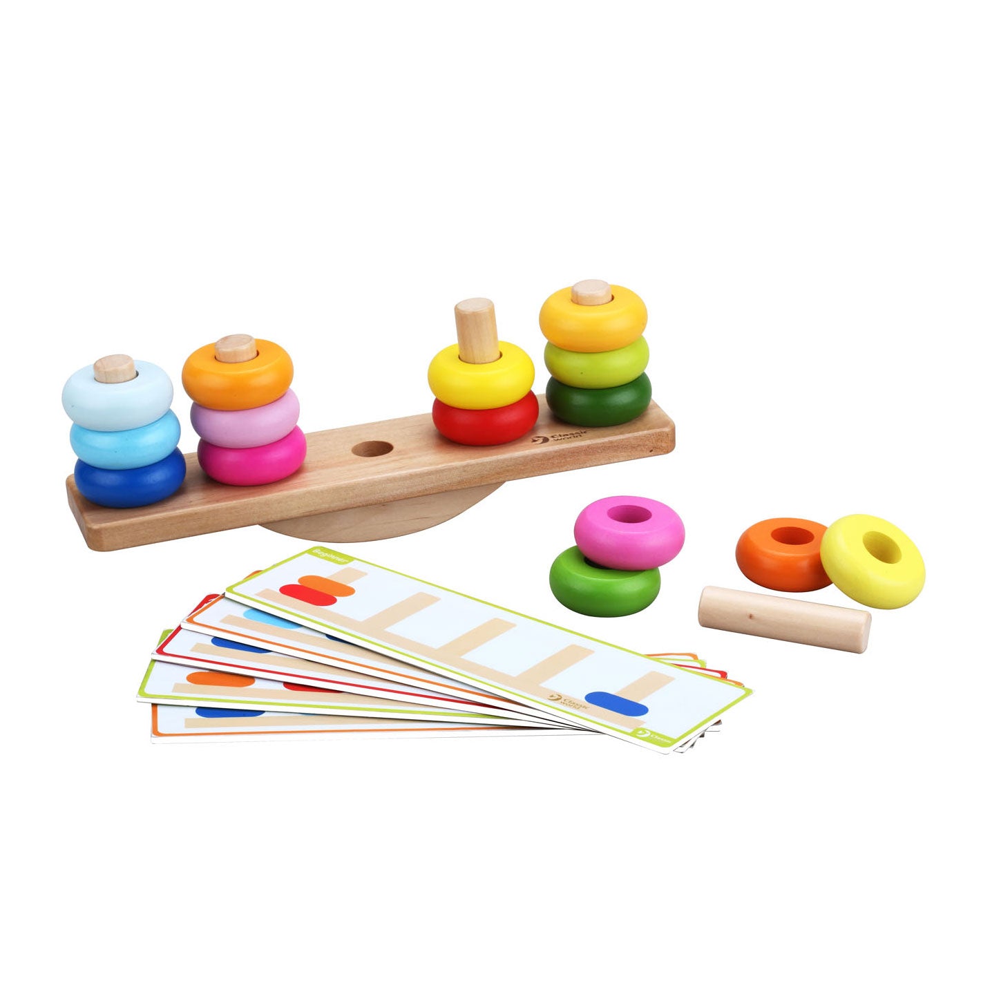 Classic World World Wooden Balance Stapel Game, 26dlg.