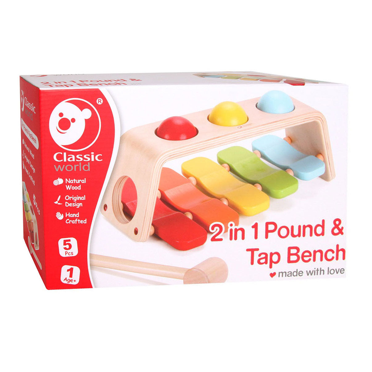 Classic World World 2in1 Hamperbank avec xlophone, 5dlg.