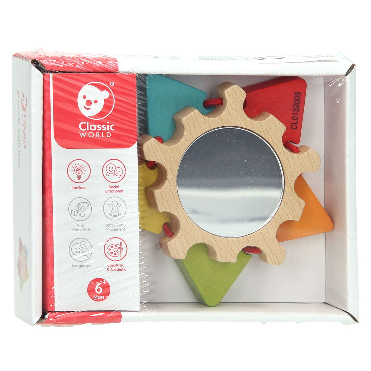 Fleur miroir en bois du monde classique du monde