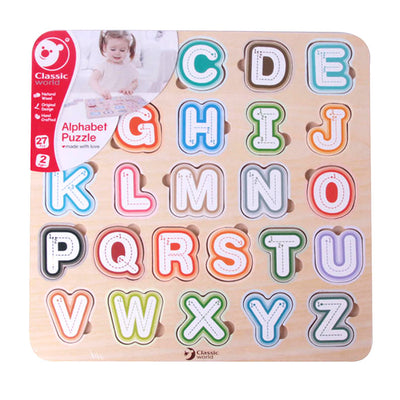Alphabet de puzzle en bois mondial classique du monde, 27e.