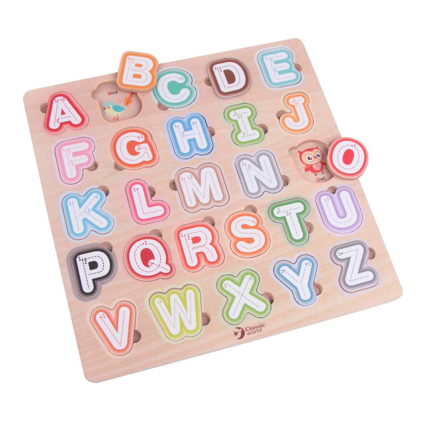 Alphabet de puzzle en bois mondial classique du monde, 27e.