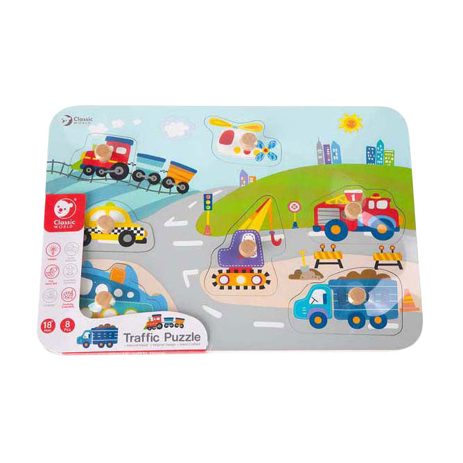 Traffic de puzzle du monde en bois du monde classique, 8e.