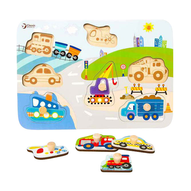 Traffic de puzzle du monde en bois du monde classique, 8e.