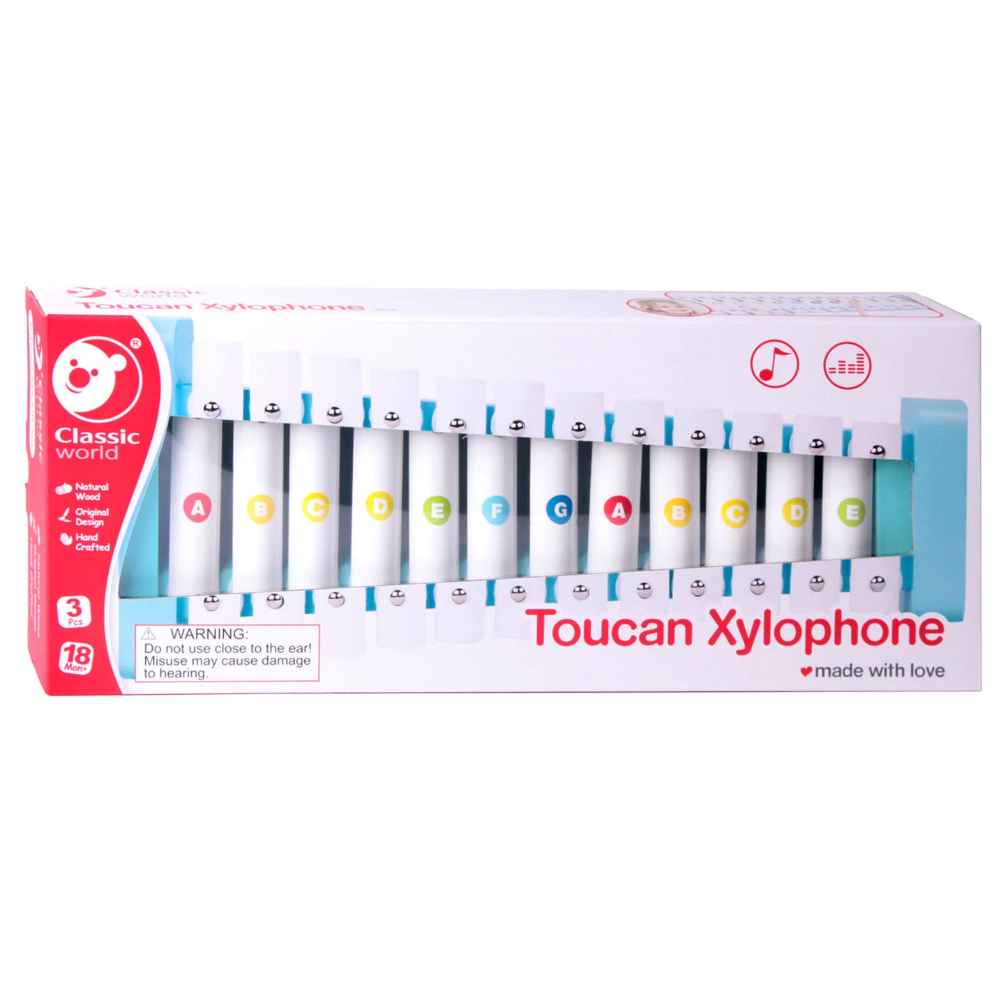 Classic World WOOLD BOIND Xylophone Toucan, 3dlg.