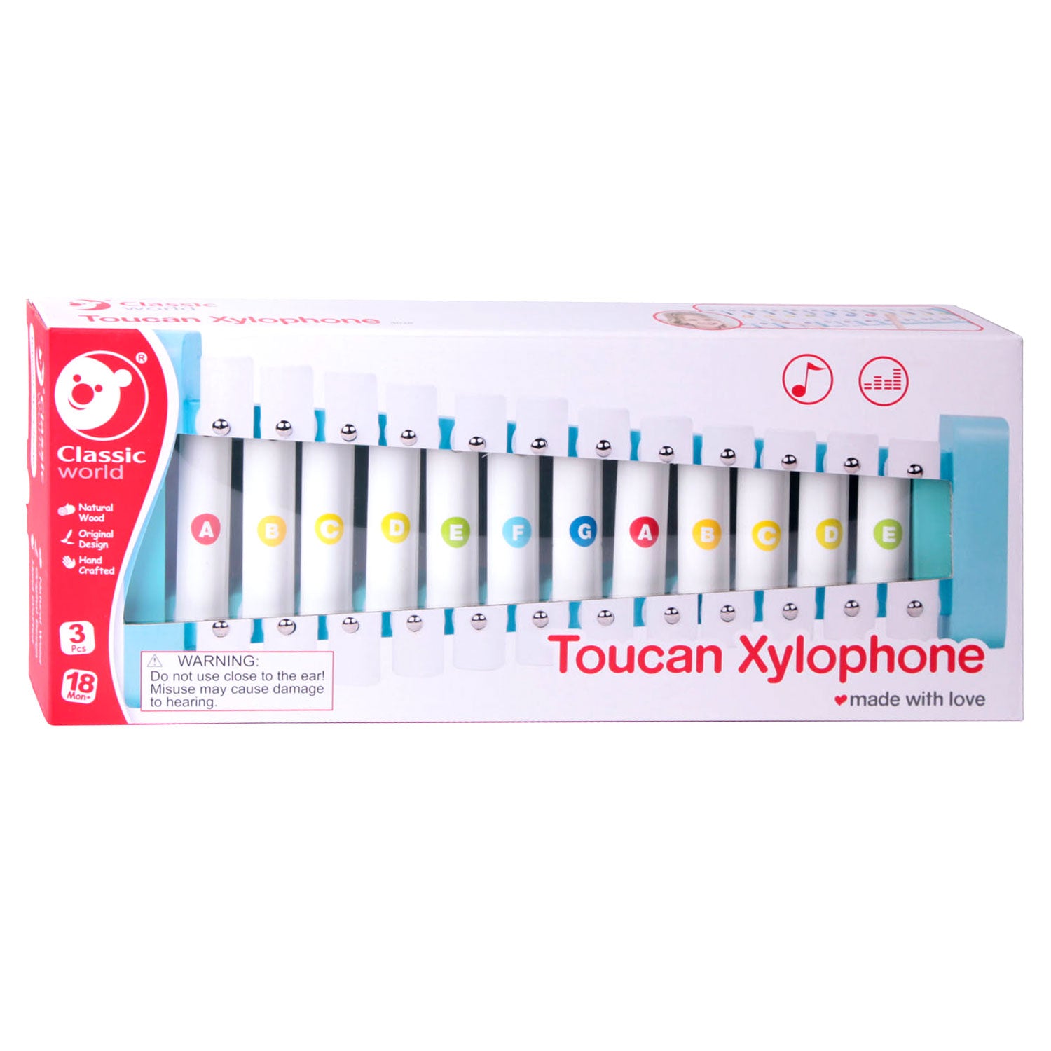 Classic World WOOLD BOIND Xylophone Toucan, 3dlg.
