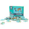 Puzzle en bois du monde classique, carte du monde, 48 pièces.
