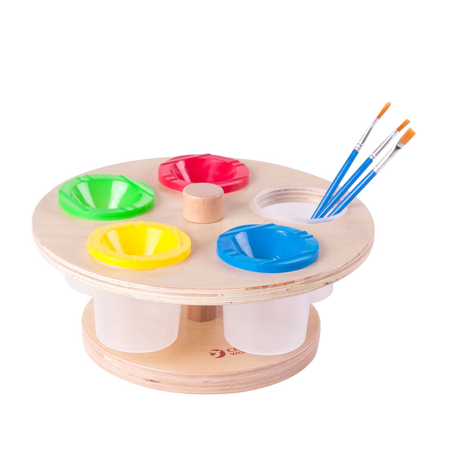 Support de pot de peinture en bois classique du monde classique
