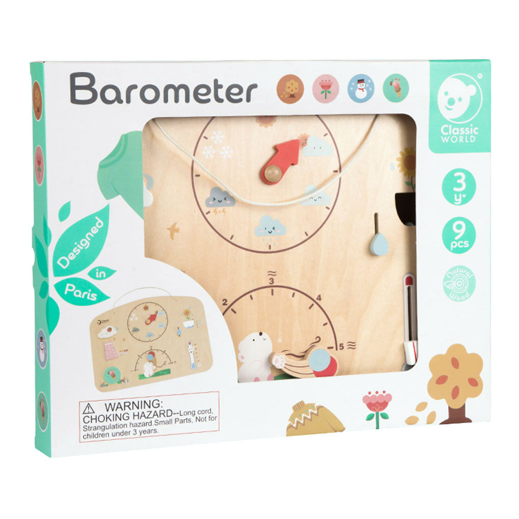 Mothermètre mondial classique du monde en bois