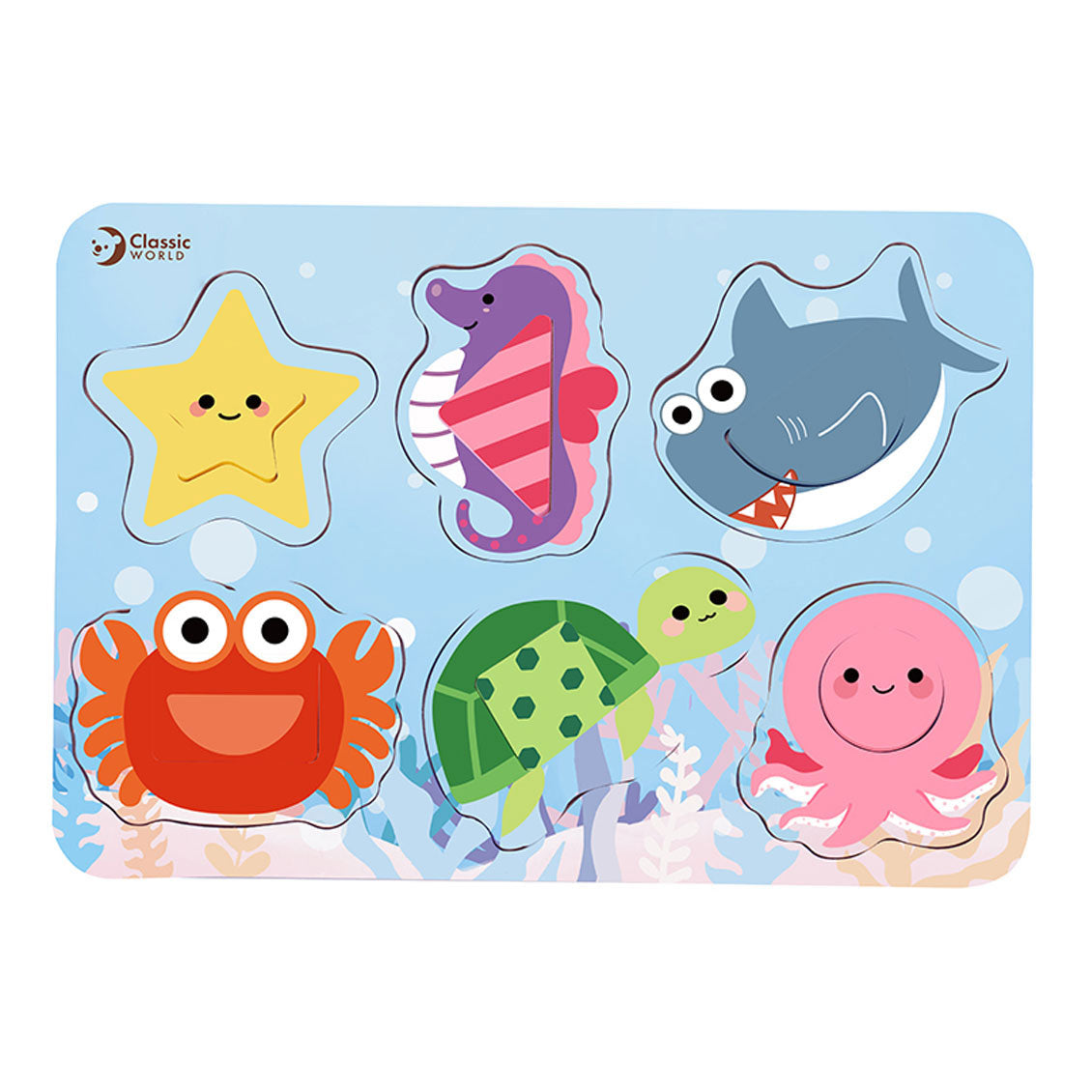 Classic World World Wooden Puzzle Ocean Dieren, 13e.