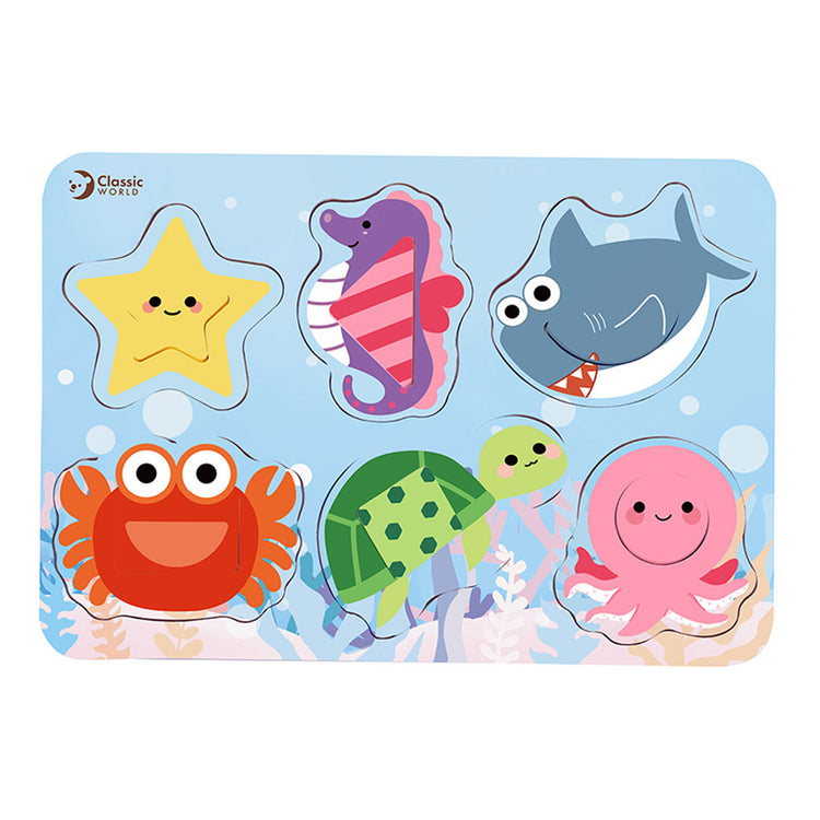 Classic World World Wooden Puzzle Ocean Dieren, 13e.