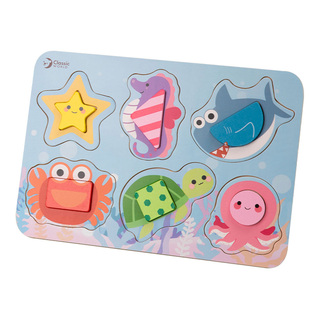 Classic World World Wooden Puzzle Ocean Dieren, 13e.