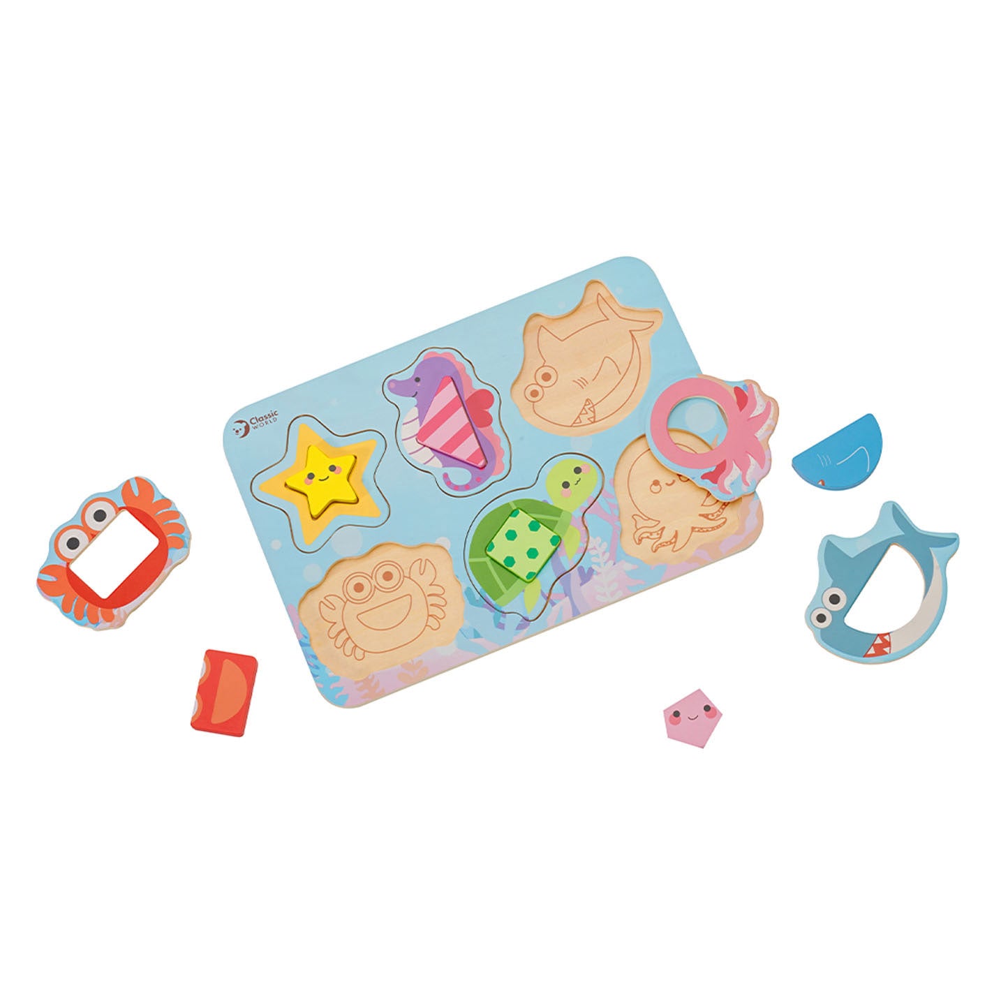 Classic World World Wooden Puzzle Ocean Dieren, 13e.