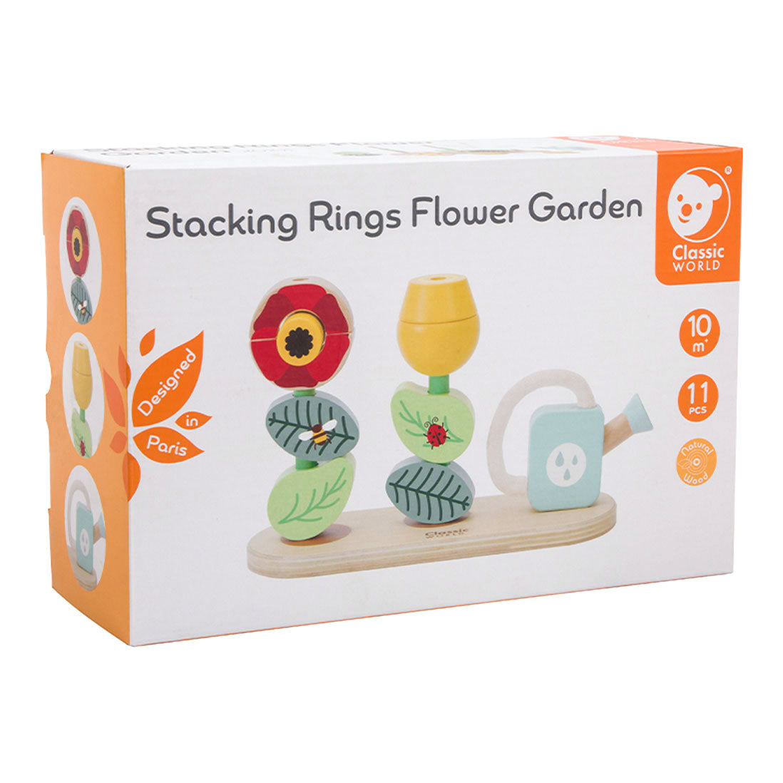 Classic World World Wooden Stack Puzzle Blomentuin, 11dlg.