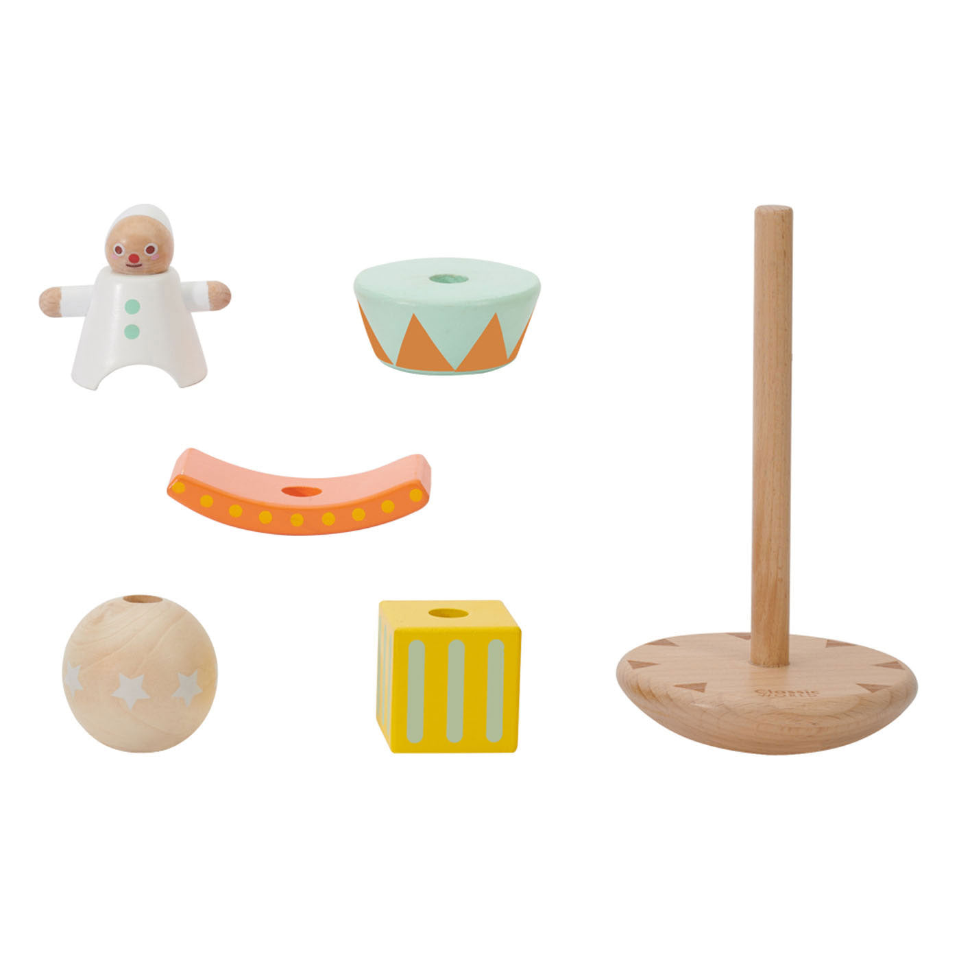 Classic World World Wooden Stack et Balanspel Clown, 6DLG.