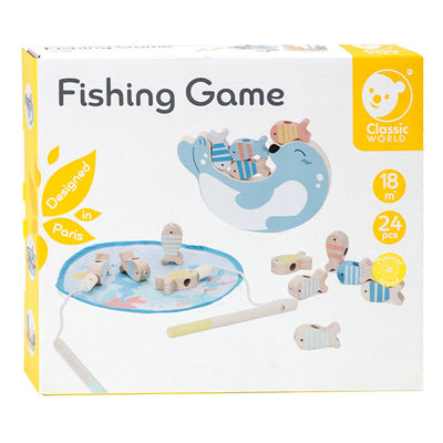 Sceau de jeu de poisson en bois mondial classique, 24dlg.