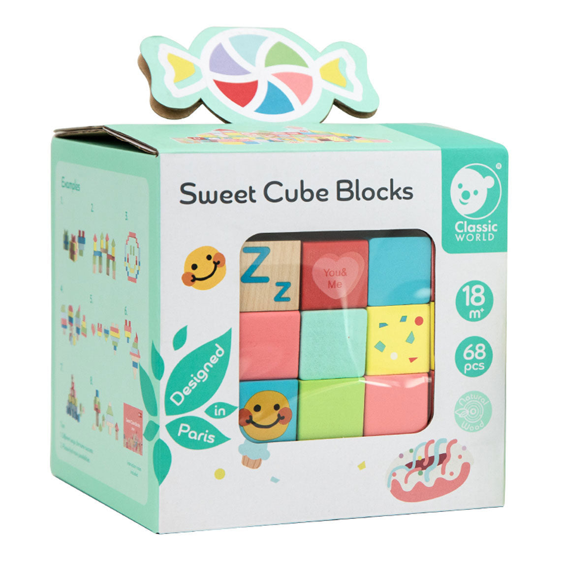 Blocs de construction classiques du monde en bois doux
