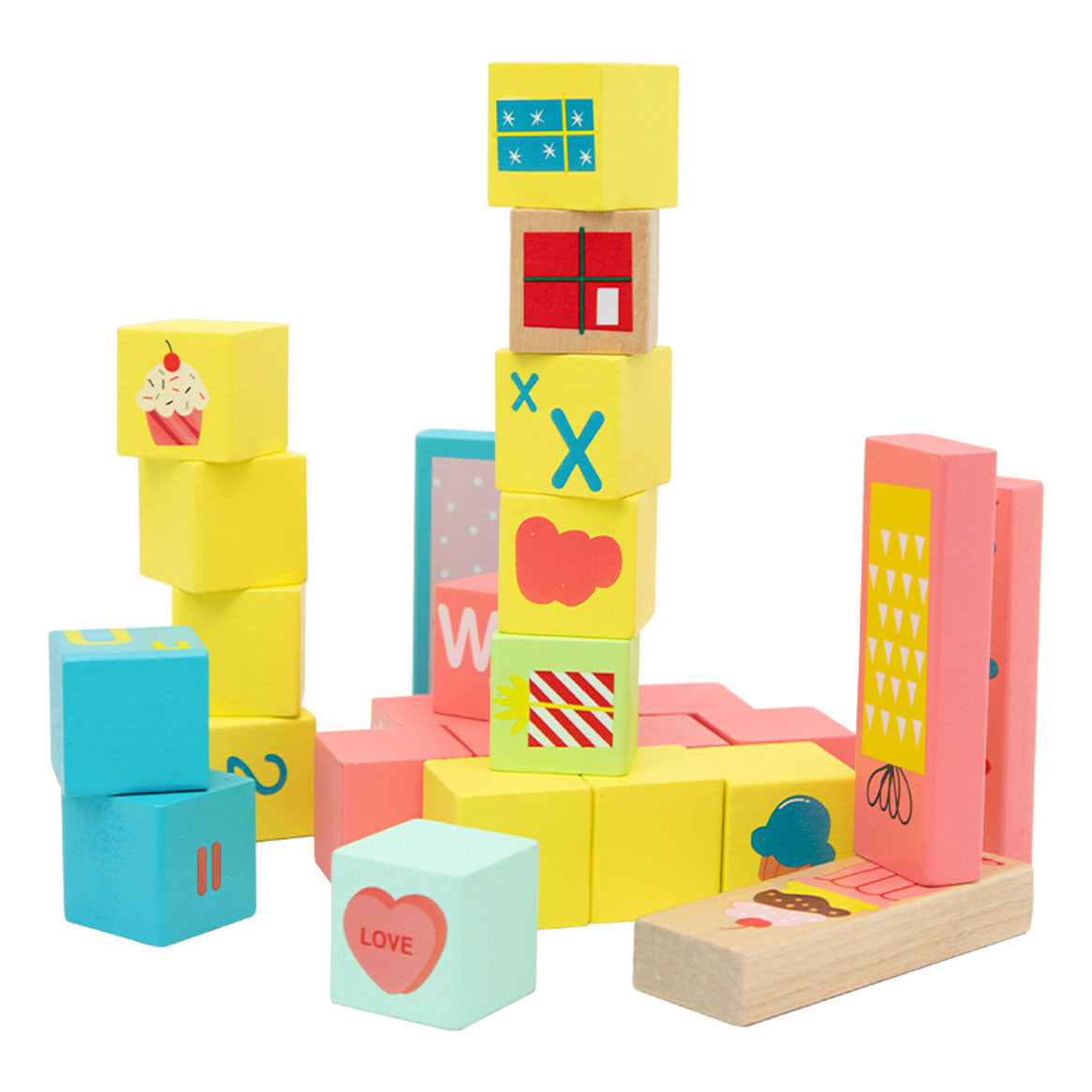 Blocs de construction classiques du monde en bois doux