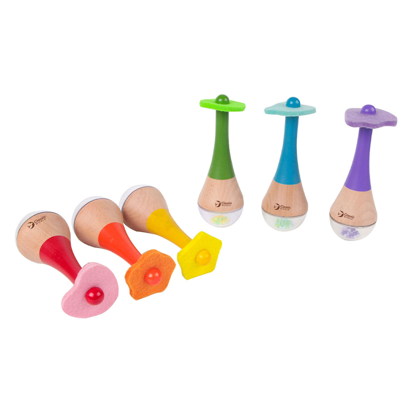 Maracas arc-en-ciel en bois du monde classique du monde