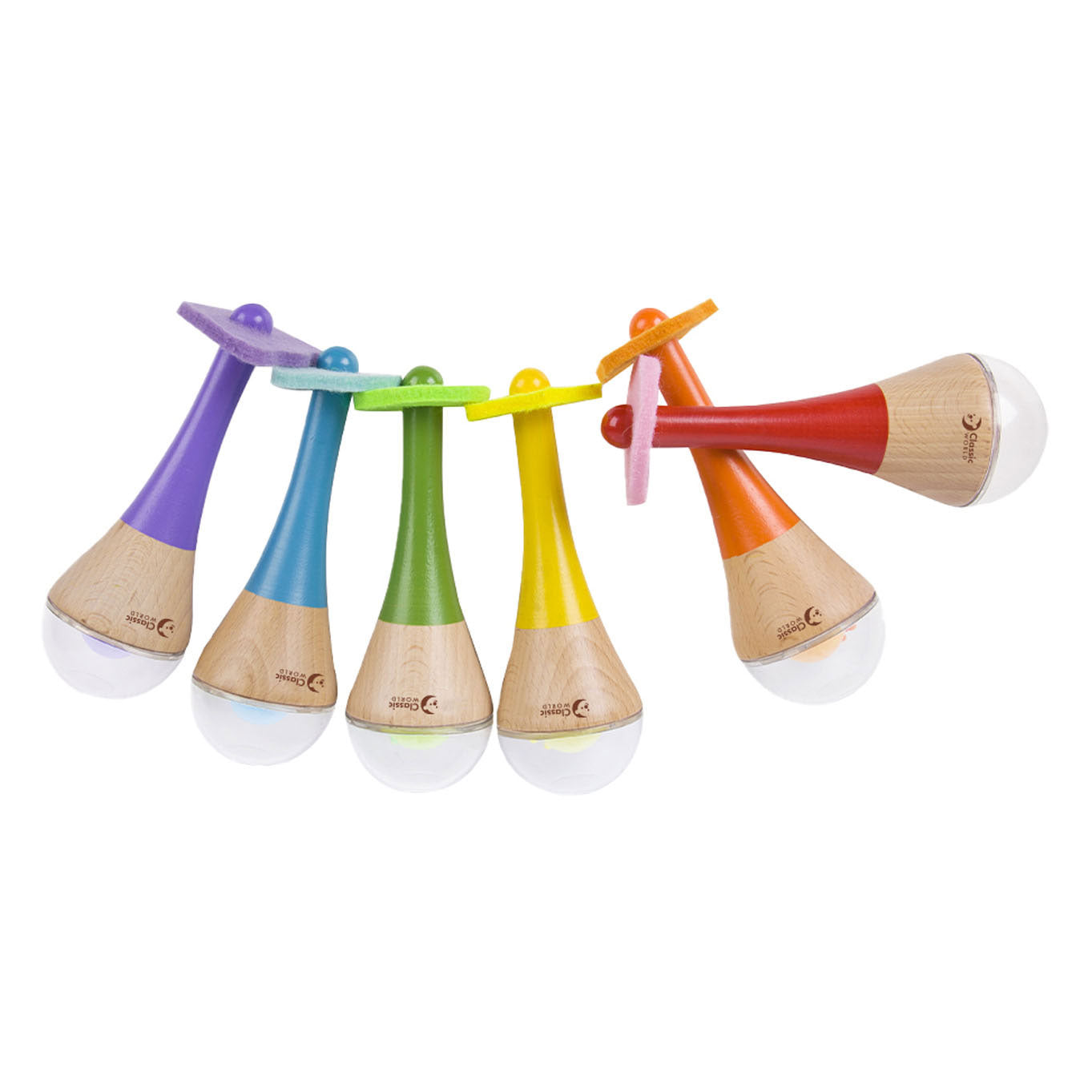 Maracas arc-en-ciel en bois du monde classique du monde