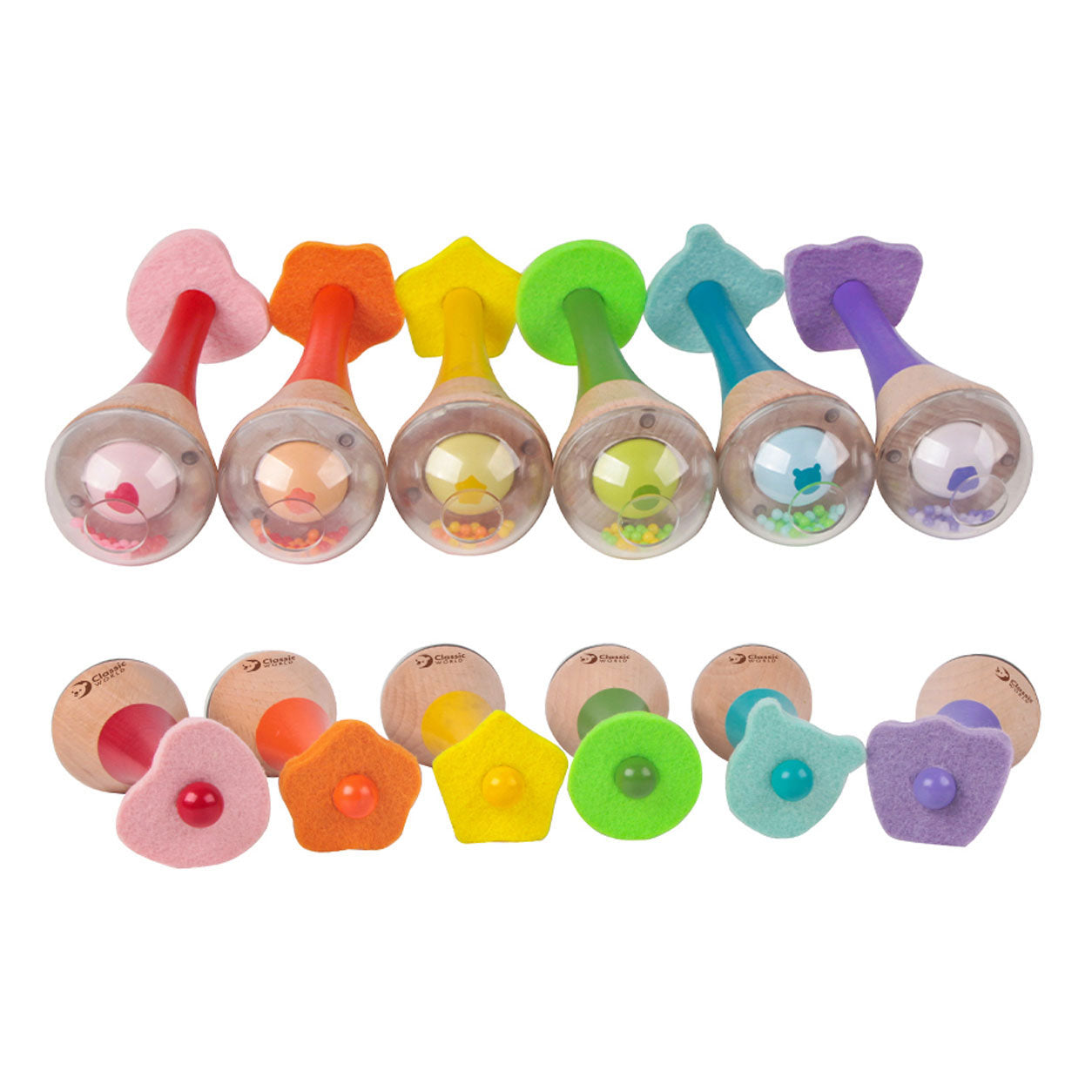 Maracas arc-en-ciel en bois du monde classique du monde