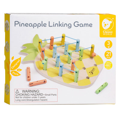 Classic World World Wooden Pineapple Connecting Game, 21dlg.