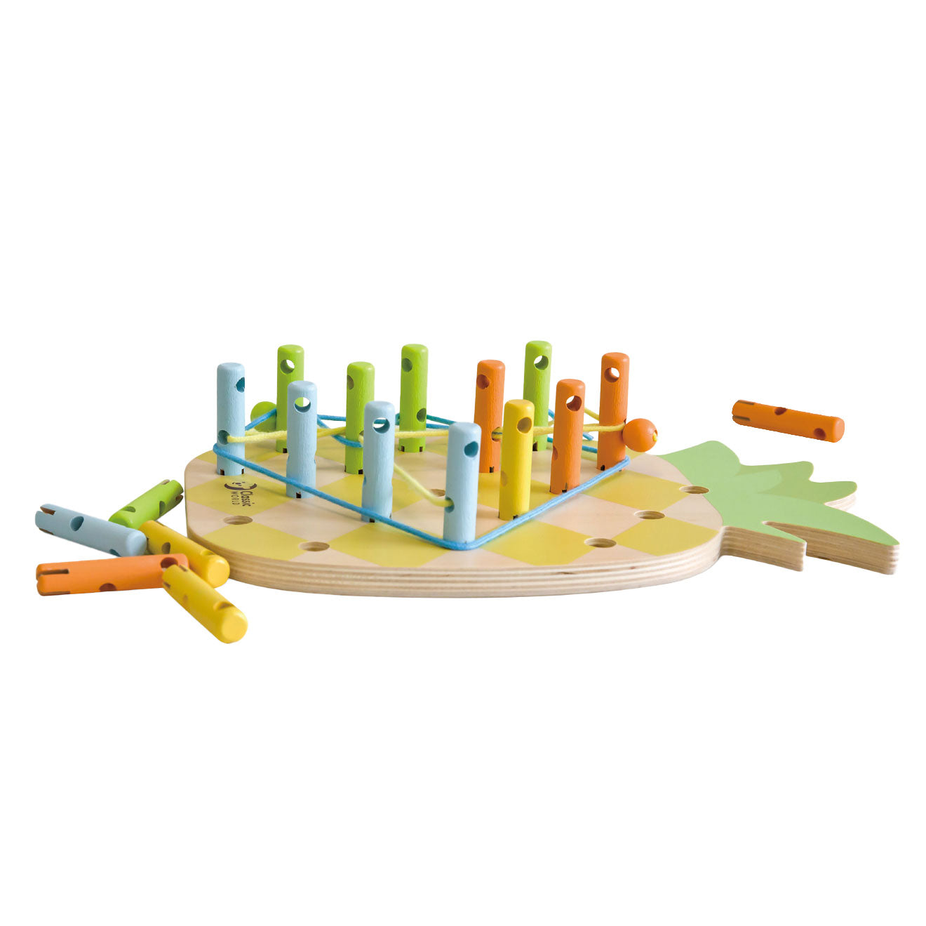 Classic World World Wooden Pineapple Connecting Game, 21dlg.