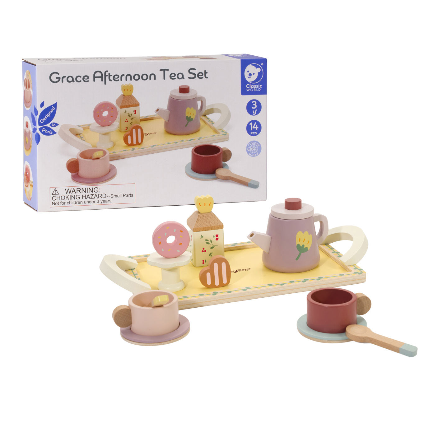 Classic World Woodenet Grace avec plateau, 14dlg.