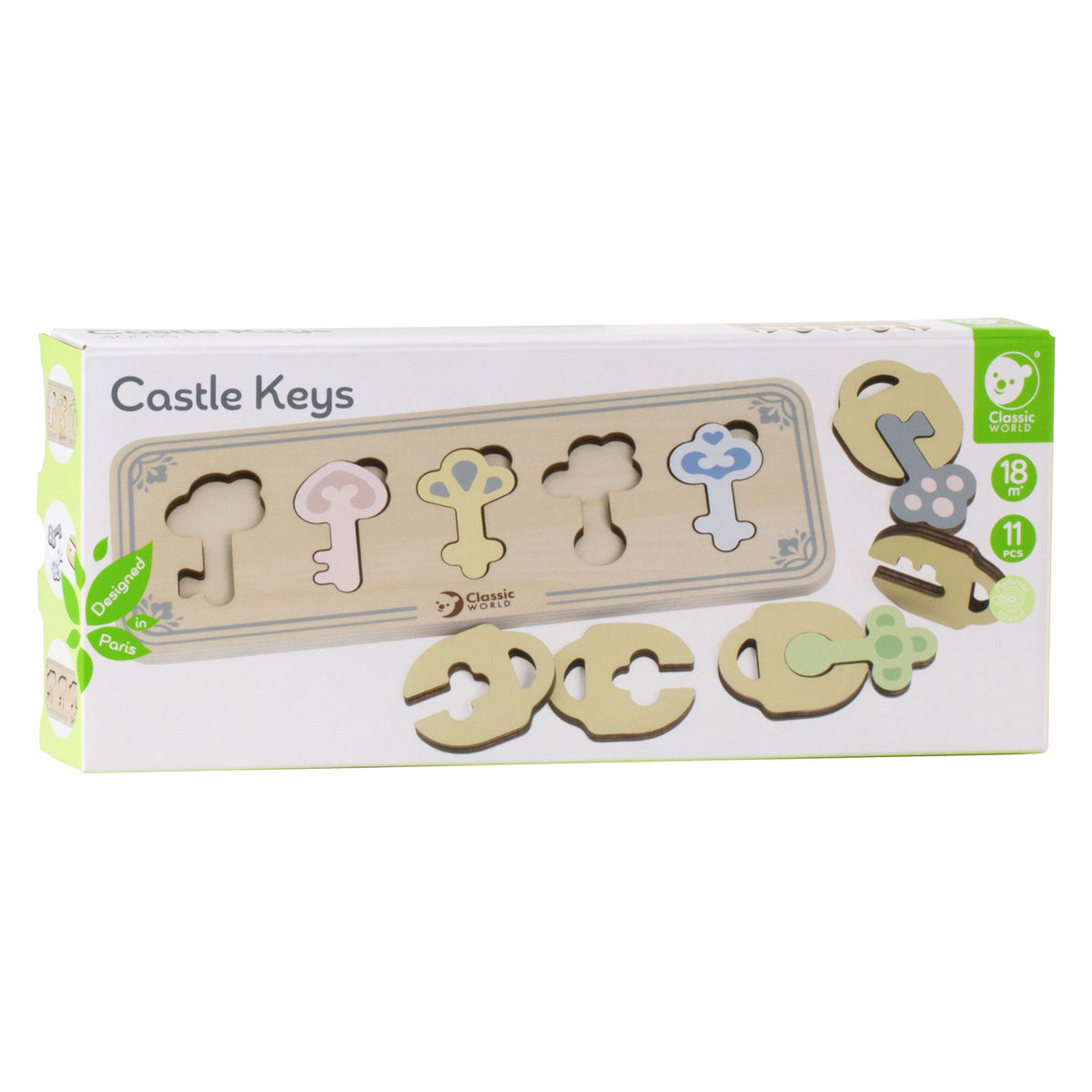 Classic World Wood Castle Keys and Ditches Match Game, 13DLG.