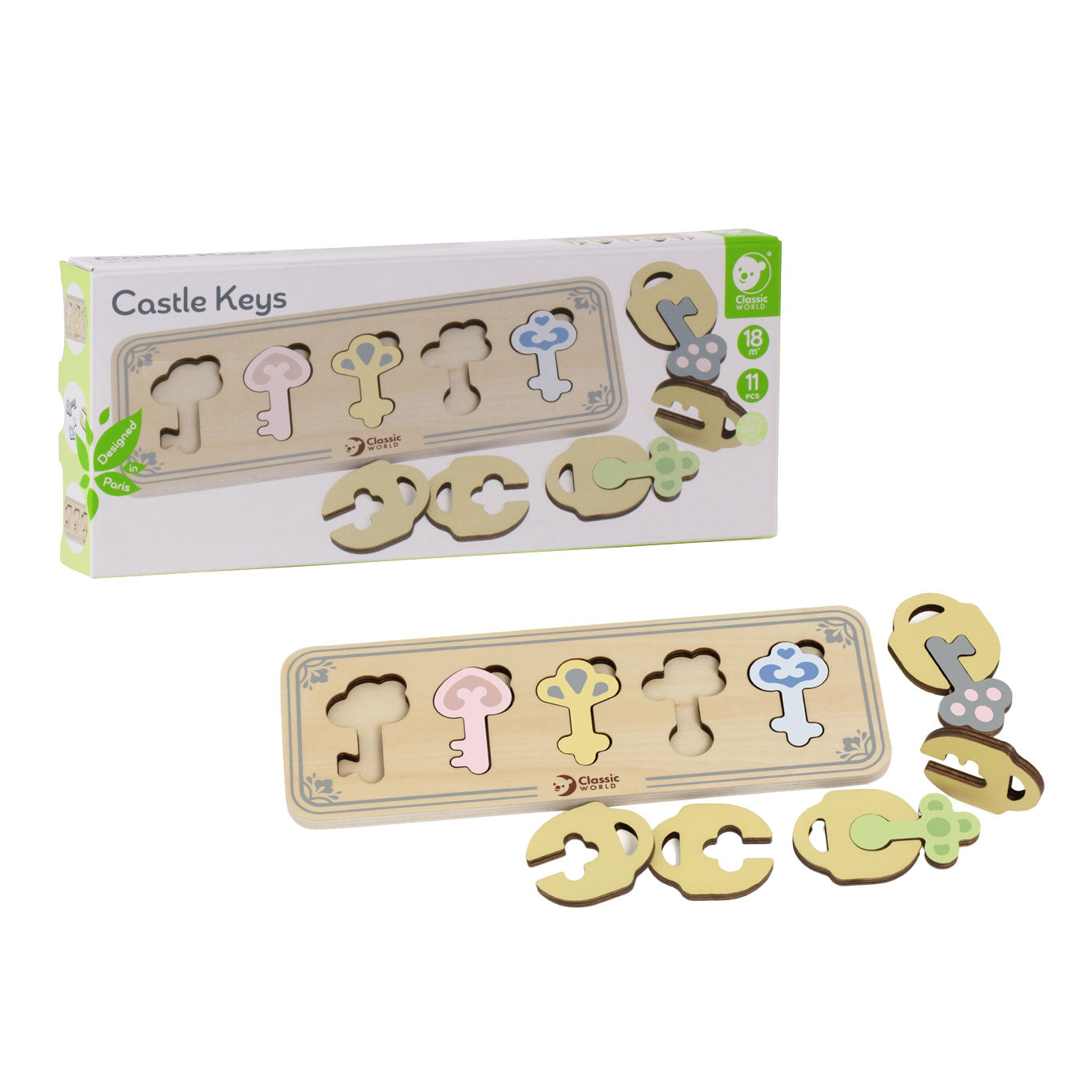 Classic World Wood Castle Keys and Ditches Match Game, 13DLG.