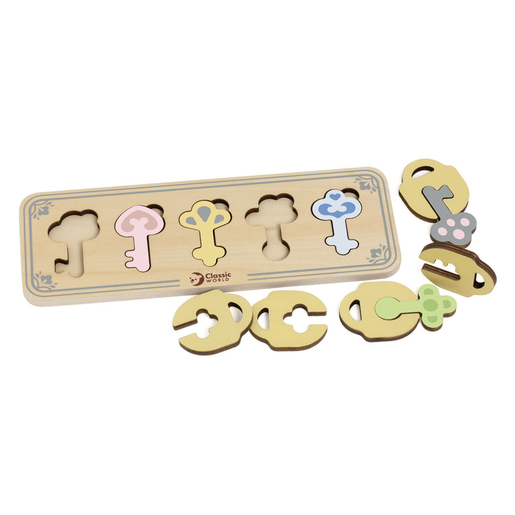 Classic World Wood Castle Keys and Ditches Match Game, 13DLG.