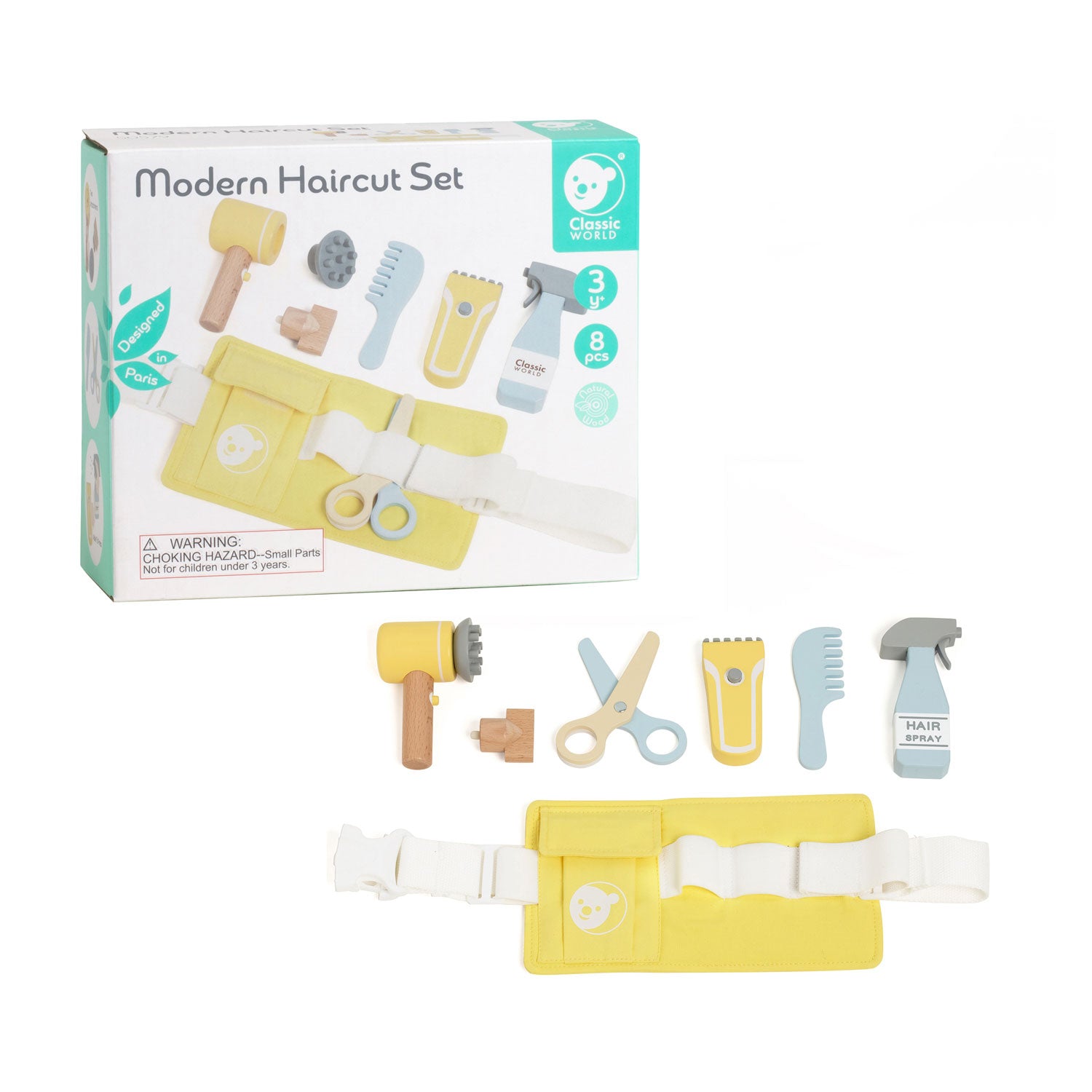 World World Classic Wood Play Kapperset Modern, 8dlg.
