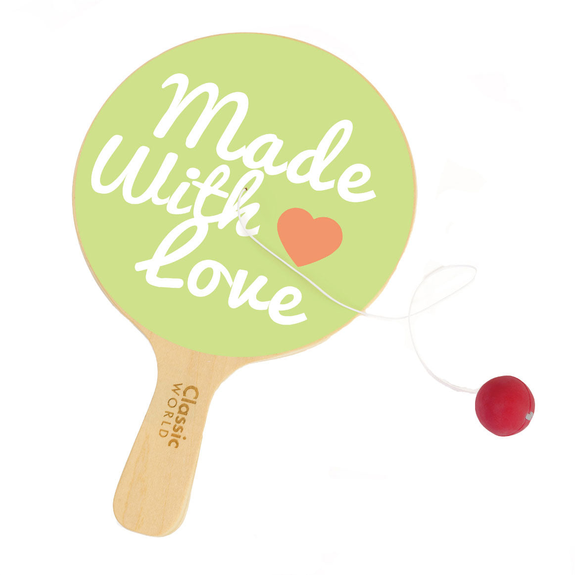 Racket en bois mondial classique avec balle par cordon