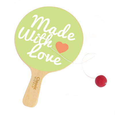 Racket en bois mondial classique avec balle par cordon