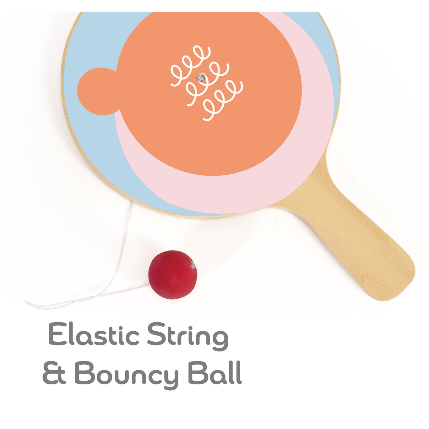 Racket en bois mondial classique avec balle par cordon