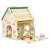 Classic World World Wooden Dollhouse avec jardin, 10dlg.