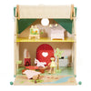 Classic World World Wooden Dollhouse avec jardin, 10dlg.