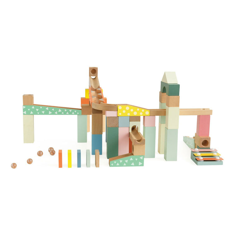 Classic World World Wooden Knikkerbaan Bouwset, 62dlg.