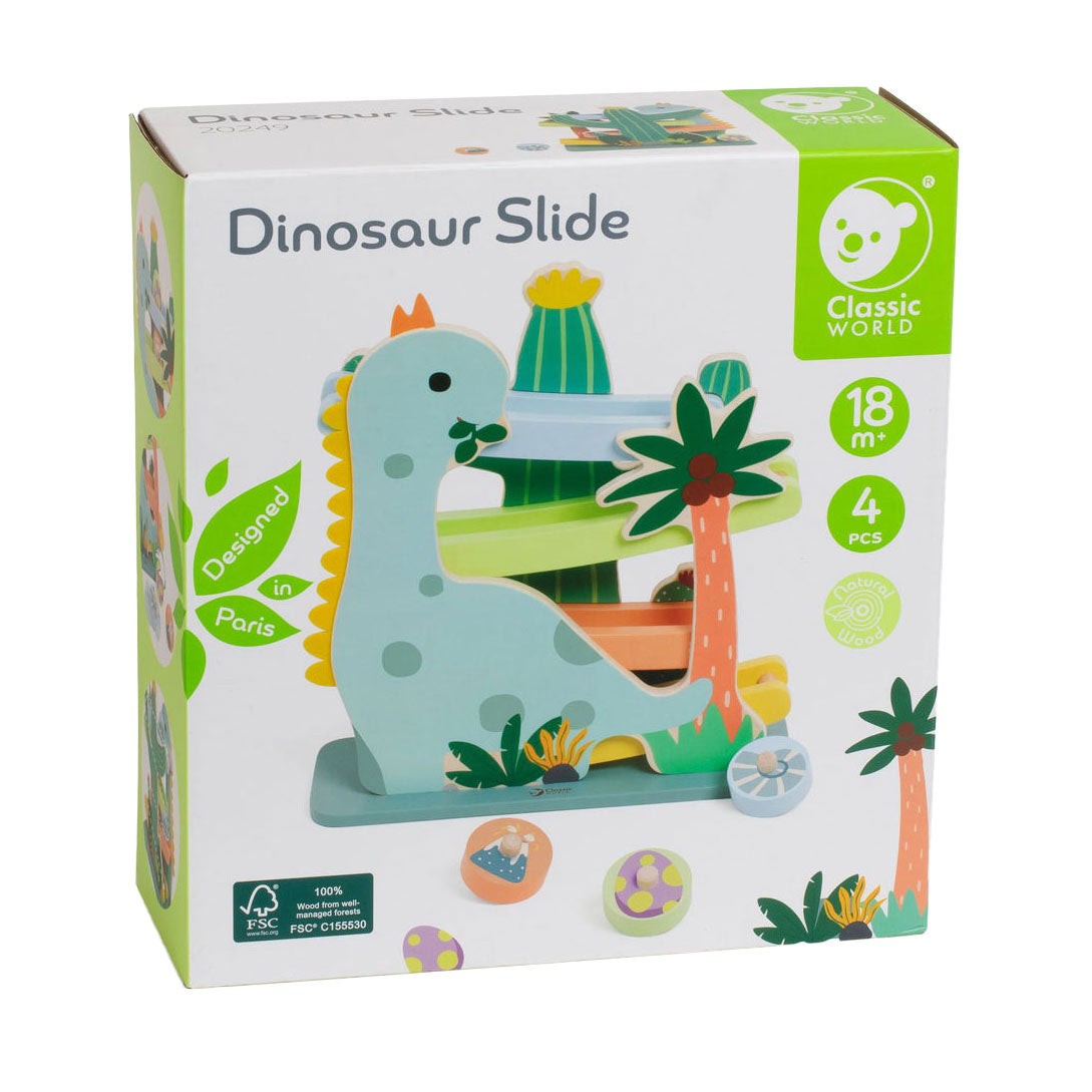 Classic World Wood Ballenbaan Dinosaurus, 4dlg.