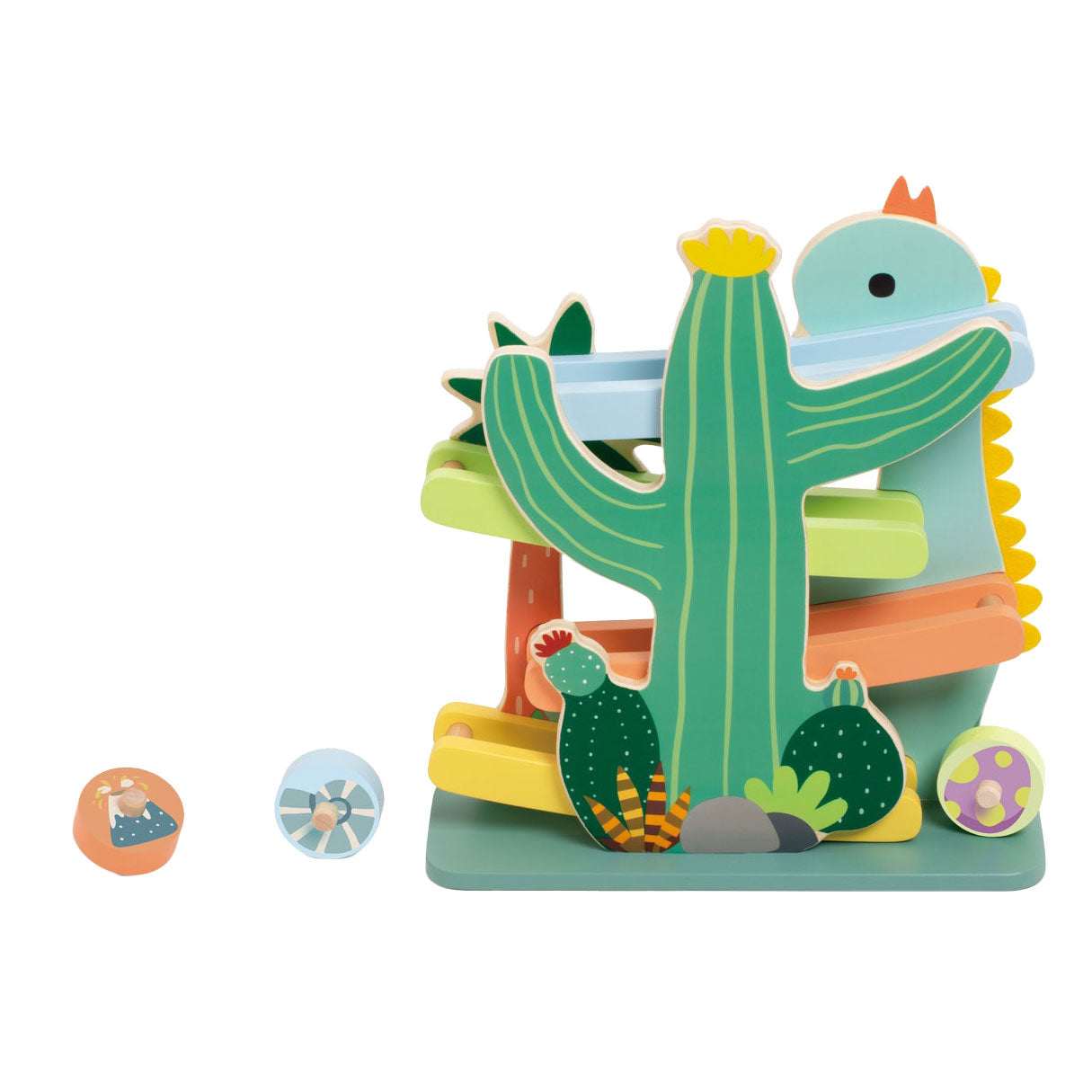 Classic World Wood Ballenbaan Dinosaurus, 4dlg.