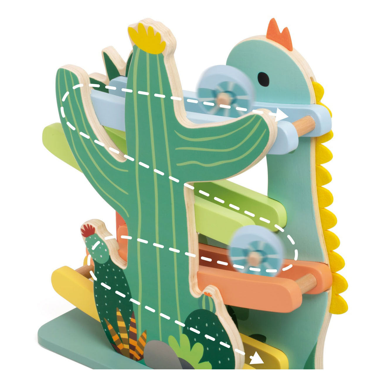 Classic World Wood Ballenbaan Dinosaurus, 4dlg.